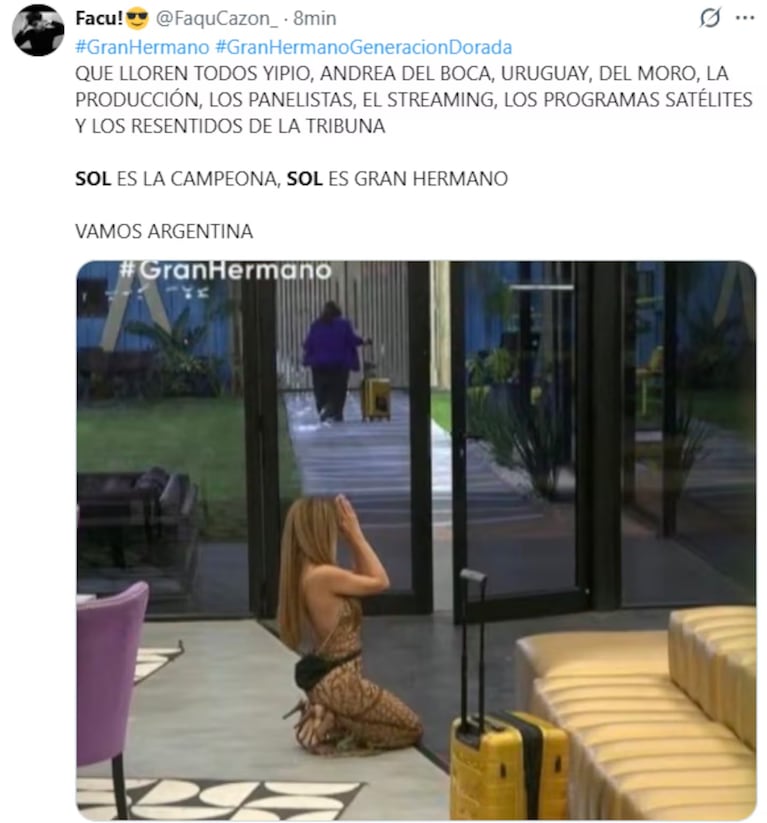 Gran Hermano Generación Dorada: los mejores memes tras el triunfo de Sol Abraham. Crédito: X