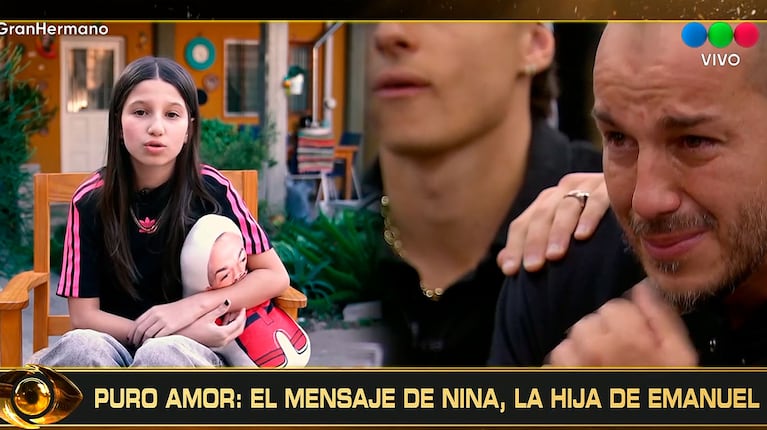 Gran Hermano: la hija de Emanuel Di Gioia le envió un video y su reacción fue desgarradora (Telefe)