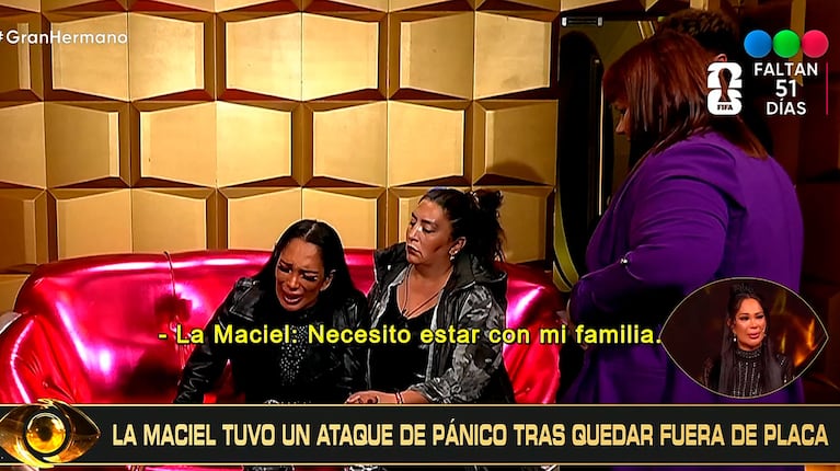 Gran Hermano: las impactantes imágenes que no se vieron de la crisis de La Maciel antes de abandonar la casa (captura de Telefe)