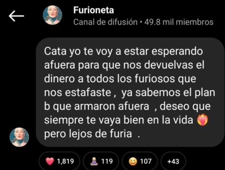 Gran Hermano: por qué la hermana de Furia le pedirá una compensación económica a Cata