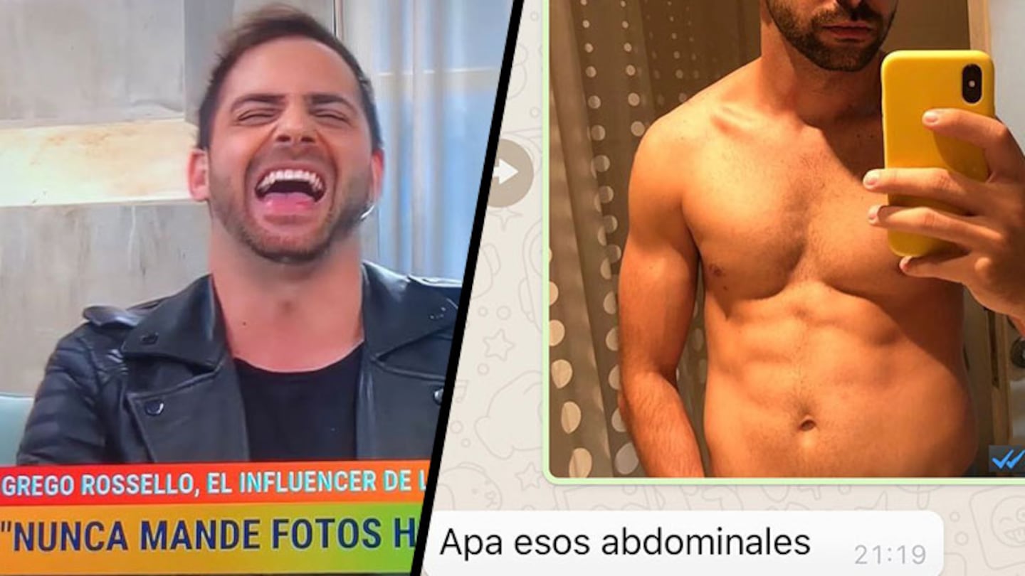 Grego Rossello negó enviar fotos hot... pero luego mostró una: Cuando mentís en TV porque tu mamá está viendo