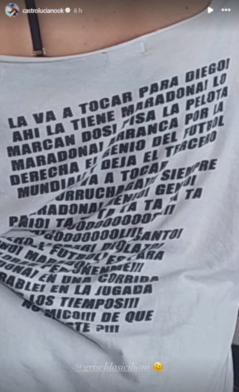 Griselda Siciliani homenajeó a Diego Maradona: la foto que publicó Luciano Castro | Créditos: @castrolucianook