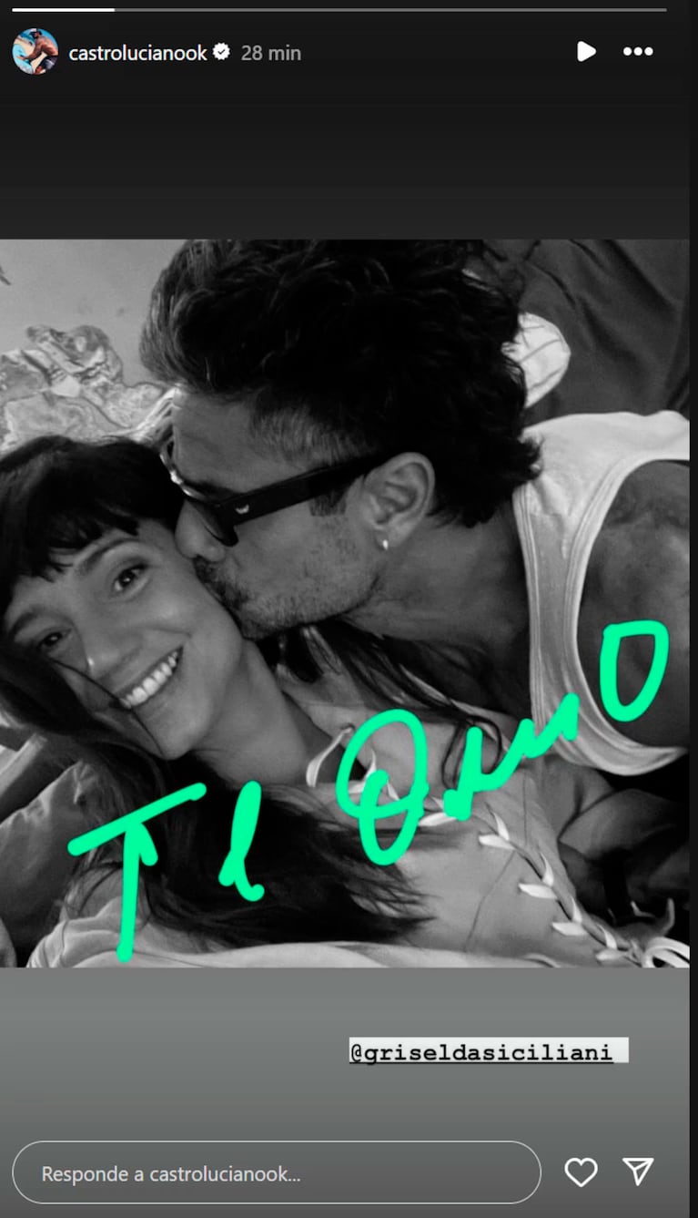 Griselda Siciliani y Luciano Castro en redes sociales.