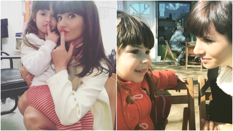 Griselda Siciliani y su hija en el set  de grabación de Educando a Nina (Fotos: Instagram)