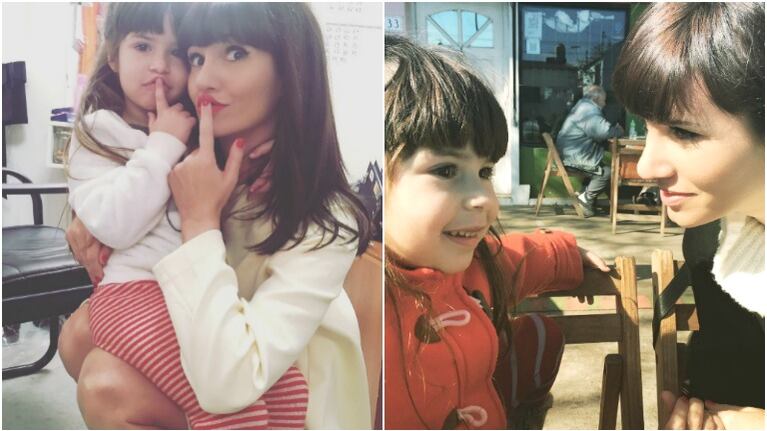 Griselda Siciliani y su hija en el set de grabación de Educando a Nina (Fotos: Instagram)