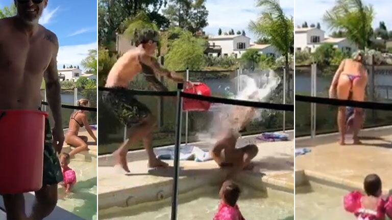 ¡Guerra de agua! La divertida revancha “carnavalera” de Nicolás Paladini con Rocío Guirao Díaz