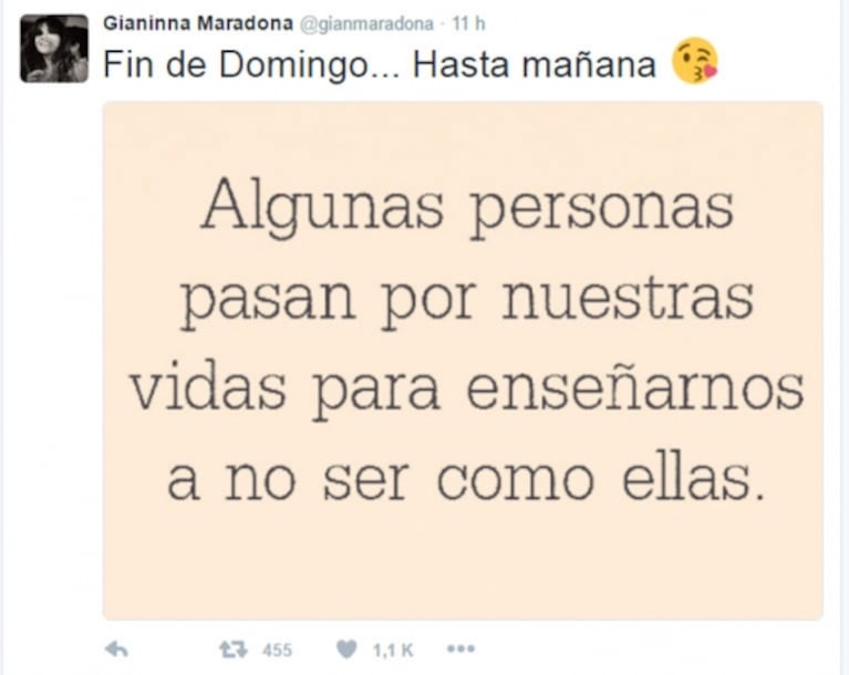 ¡Guerra interna! Los picantes tweets de Gianinna Maradona ¿para su padre?