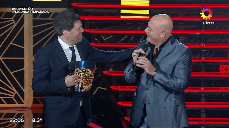 Guido Kaczka y el papá de Nico Occhiato en Es mi Sueño (Foto: captura de eltrece).
