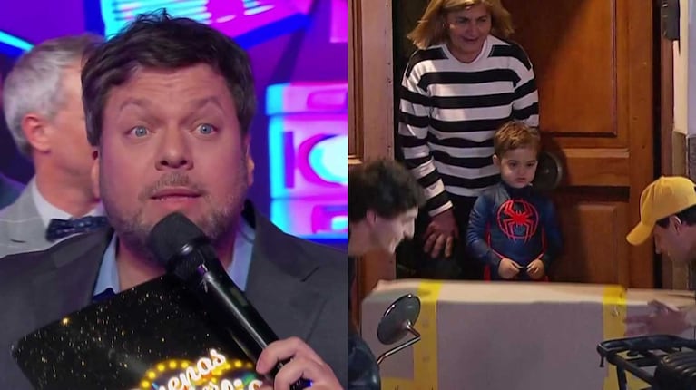 Guido Kaczka y el pequeño Hombre Araña de Buenas Noches Familia (Fotos: eltrece)