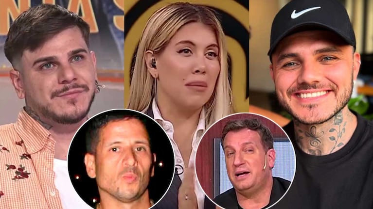 Guido y Mauro Icardi, Wanda Nara, Maxi López y Martín Migueles (Fotos: capturas América TV, Telefe e Instagram)
