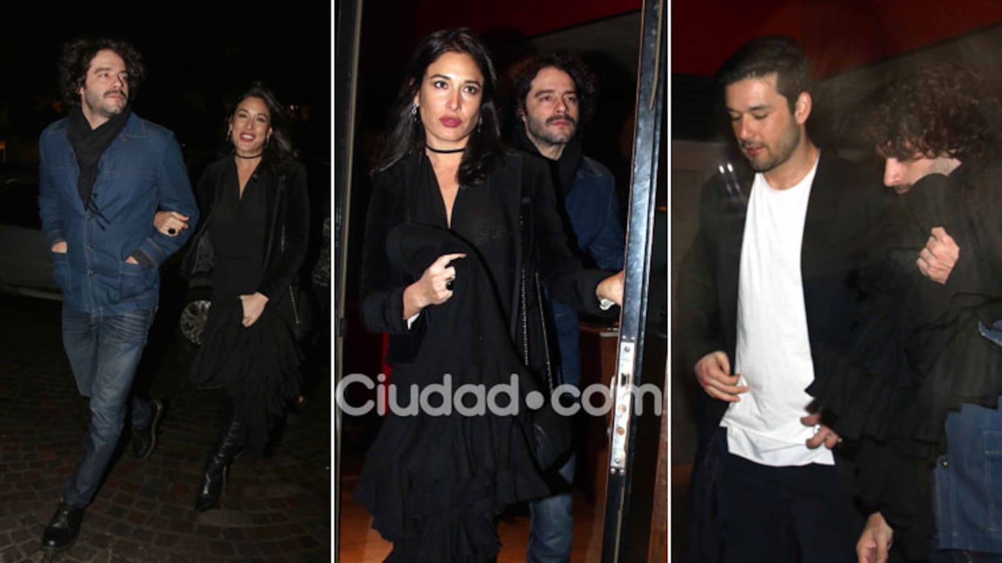 Guilherme Winter, Giselle Itié y Sergio Marone, de recorrida en la noche porteña. (Foto: Movilpress)