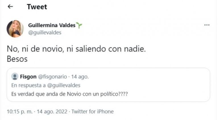 Guillermina Valdés habló de los rumores de romance con un empresario: "Estoy sola"