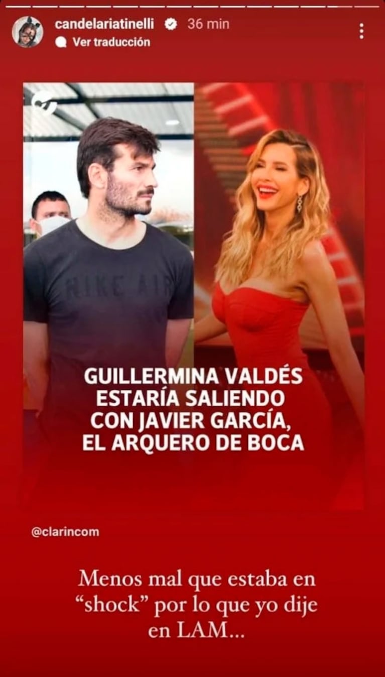 Guillermina Valdés habló de su estado sentimental tras las imágenes infraganti con el arquero de Boca: "No tengo novio"