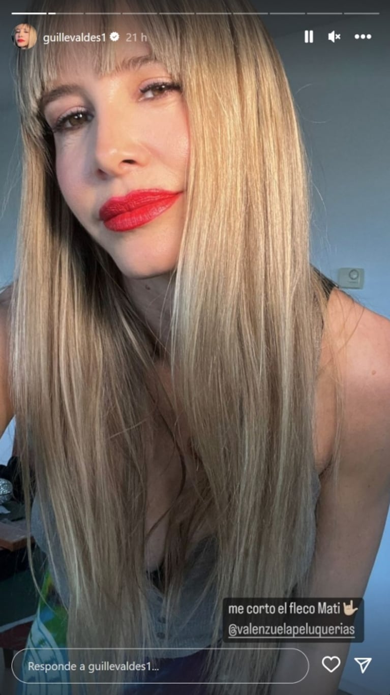 Guillermina Valdés impactó con su radical cambio de look: se hizo un flequillo súper recto y tupido