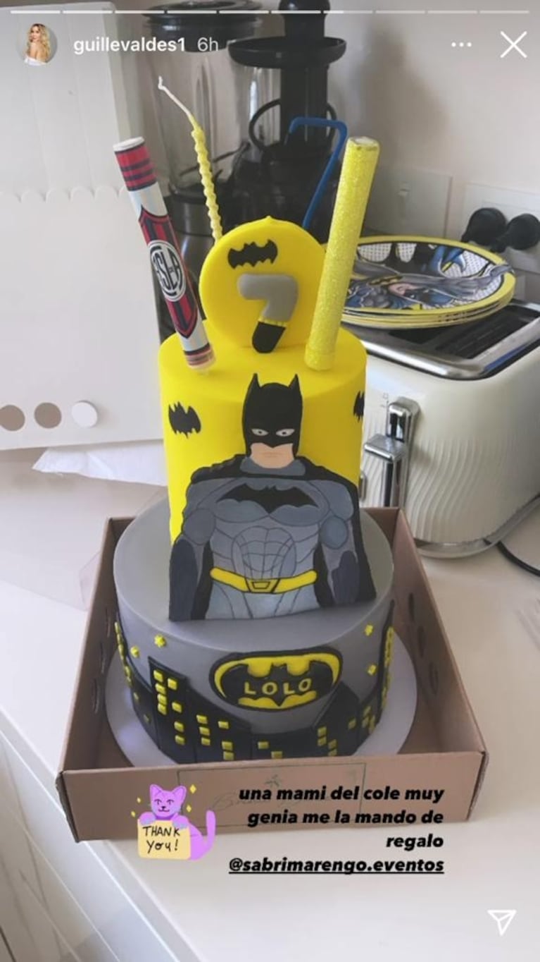 Guillermina Valdés mostró la increíble torta que le hizo una mami del cole para el cumple de Lolo: "Muy genia"