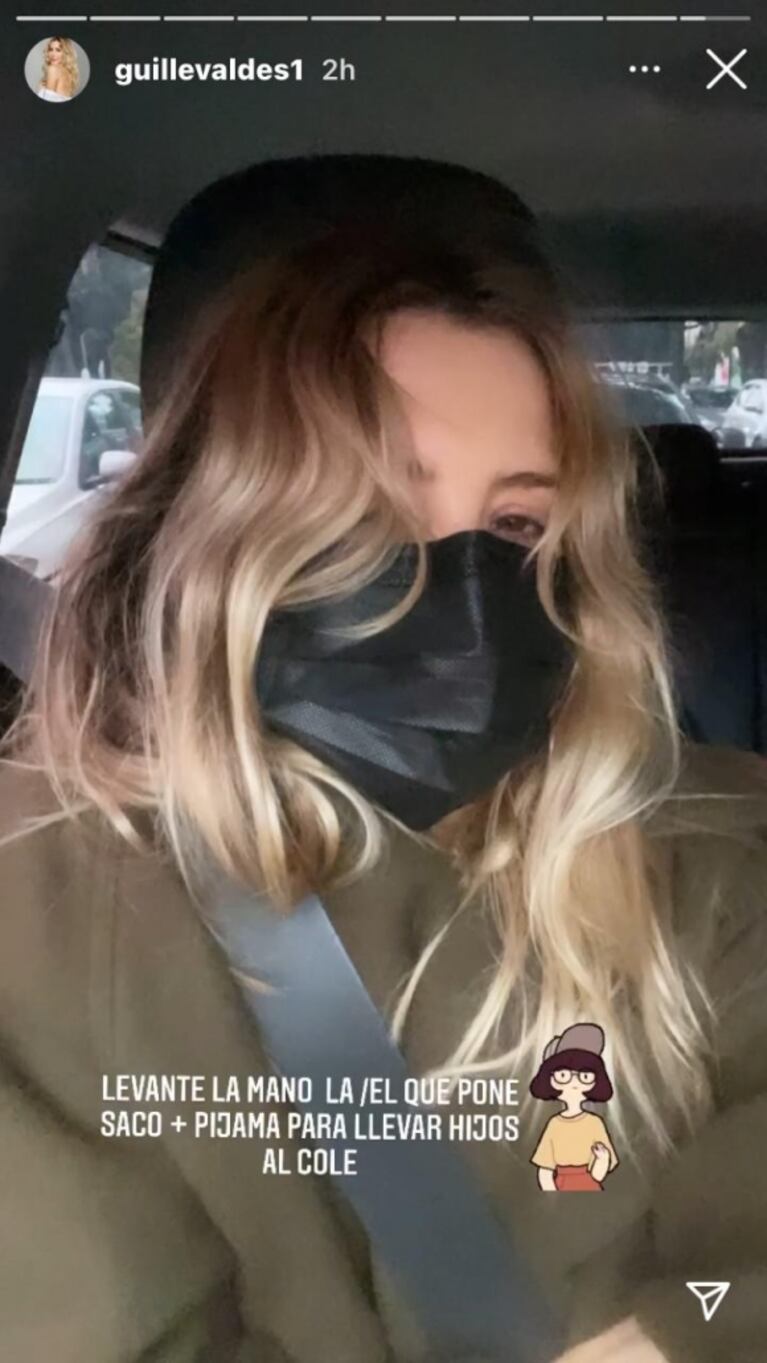 Guillermina Valdés mostró su divertido look para llevar a sus hijos al colegio: "Saco más pijama"