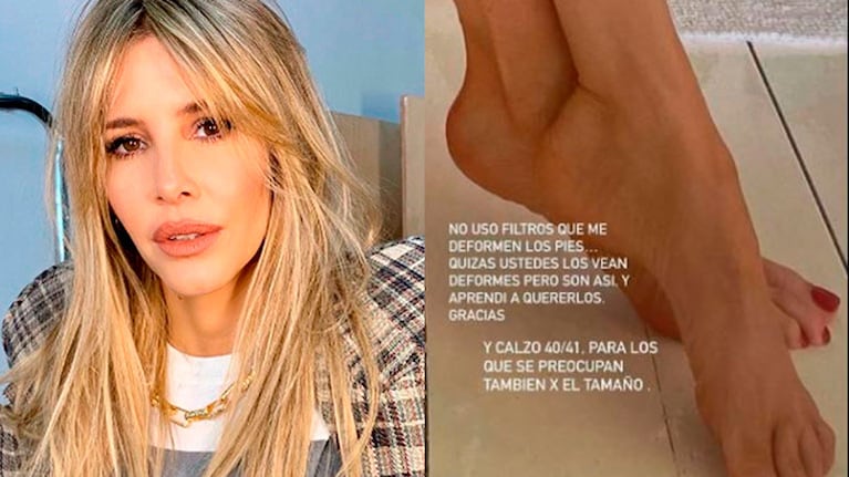Guillermina Valdés mostró sus pies al natural y apuntó contra los haters.