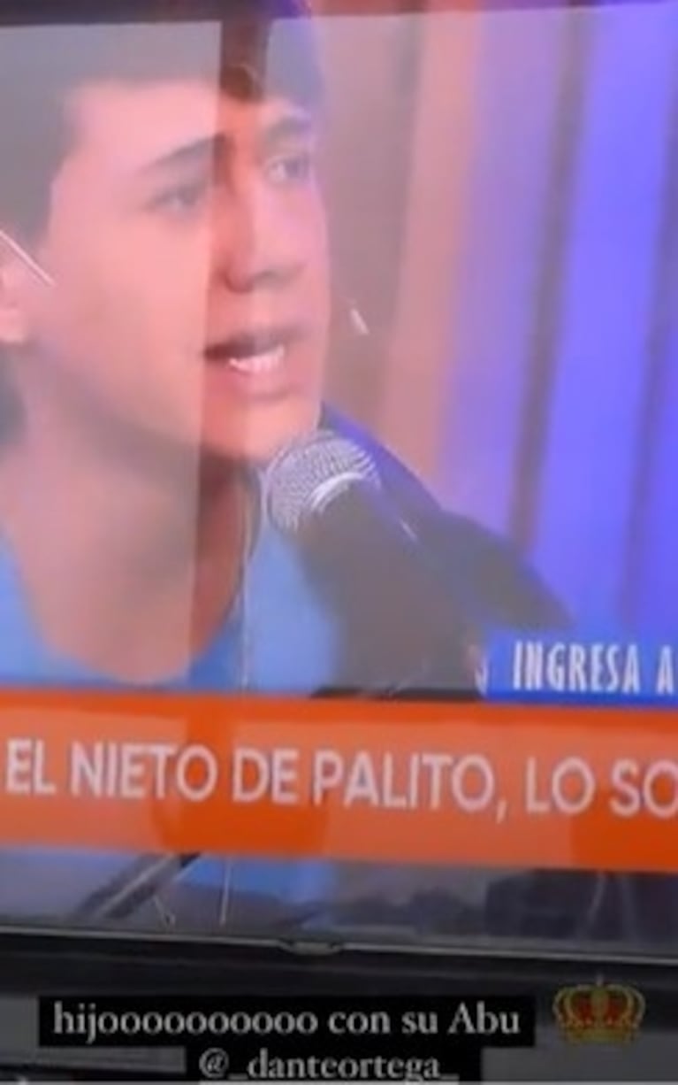 Guillermina Valdés reaccionó emocionada al ver a su hijo Dante con su abuelo Palito Ortega en La Peña de Morfi