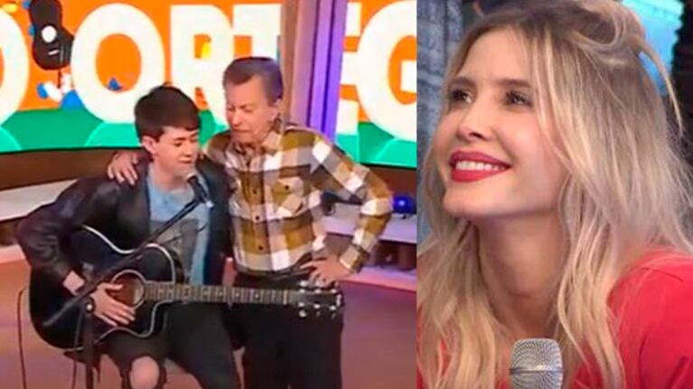 Guillermina Valdés reaccionó emocionada al ver a su hijo Dante con su abuelo Palito Ortega en La Peña de Morfi.