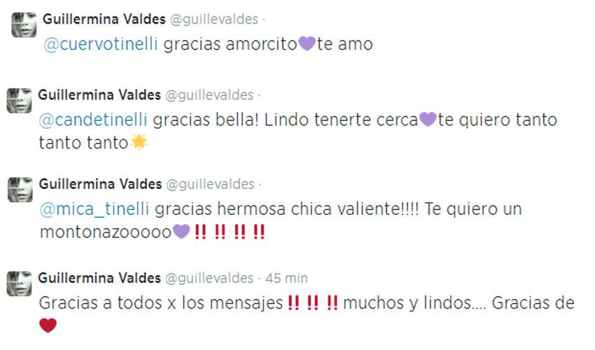 Guillermina Valdés respondió los saludos (Foto: Twitter)