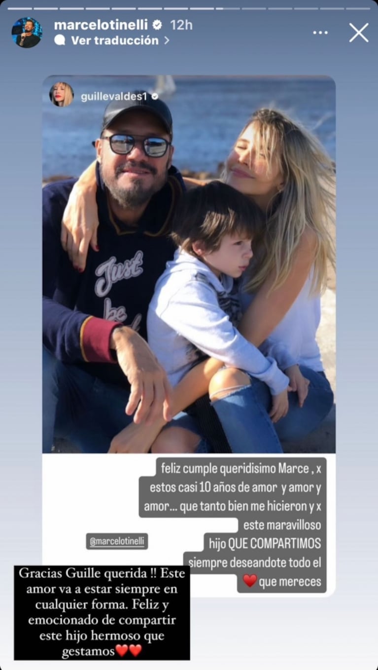 Guillermina Valdés saludó a Marcelo Tinelli por su cumpleaños: la foto juntos y las palabras de amor 
