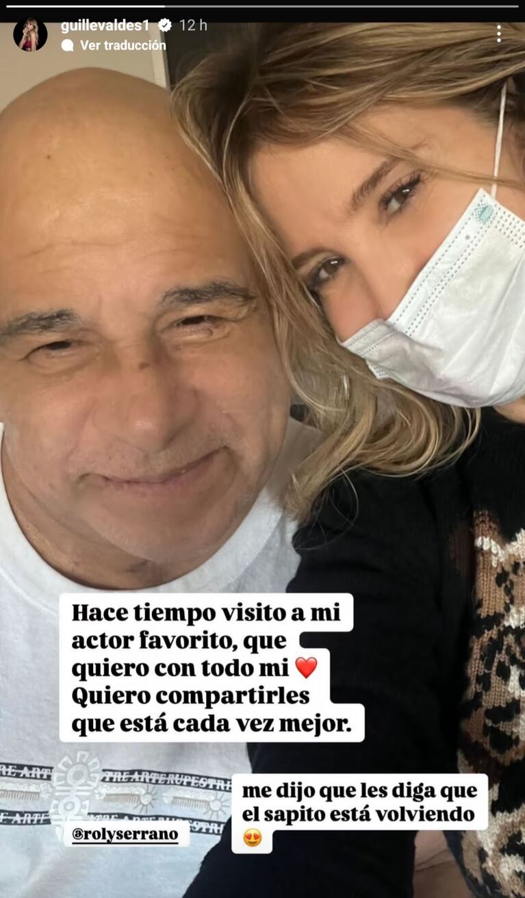 Guillermina Valdes visitó a Roly Serrano. Imagen subida a Instagram por @guillevaldes1 (INSTAGRAM).