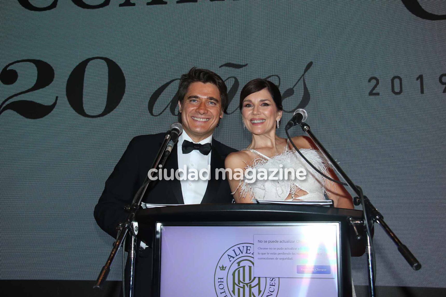 Guillermo Andino y Andrea Frigerio en la gala solidaria de Fundaleu. (Foto: Movilpress)