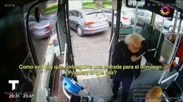 Guillermo Coppola se subió a un colectivo, el colectivero cumplía años el mismo día que Diego y le hizo una promesa (Foto: captura de eltrece).