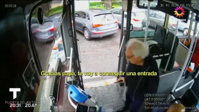 Guillermo Coppola se subió a un colectivo, el colectivero cumplía años el mismo día que Diego y le hizo una promesa (Foto: captura de eltrece).