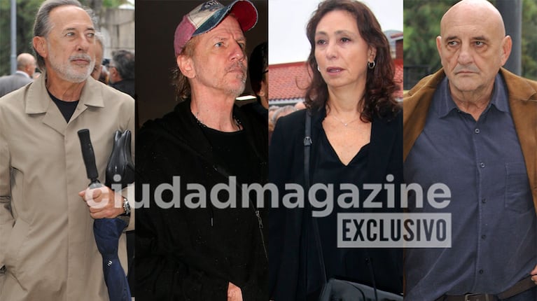 Guillermo Francella, Facundo Arana, Florencia Brandoni y el Puma Goity en el entierro de Luis Brandoni (Fotos: Movilpress).