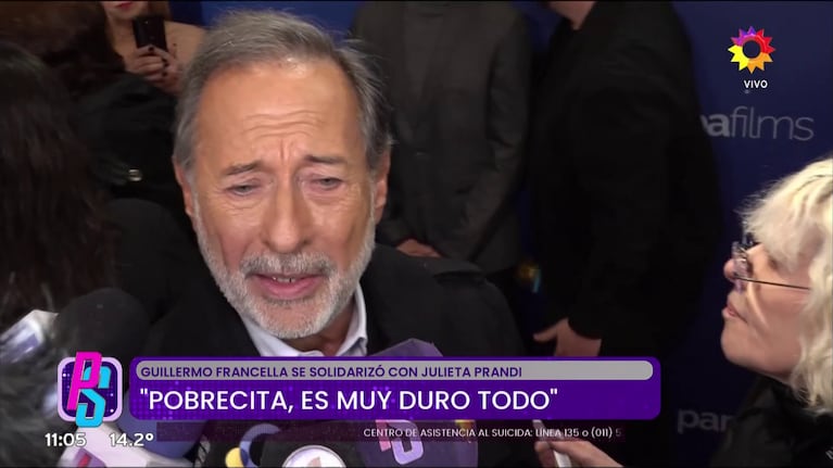 Guillermo Francella habló de Julieta Prandi (Foto: captura de eltrece).