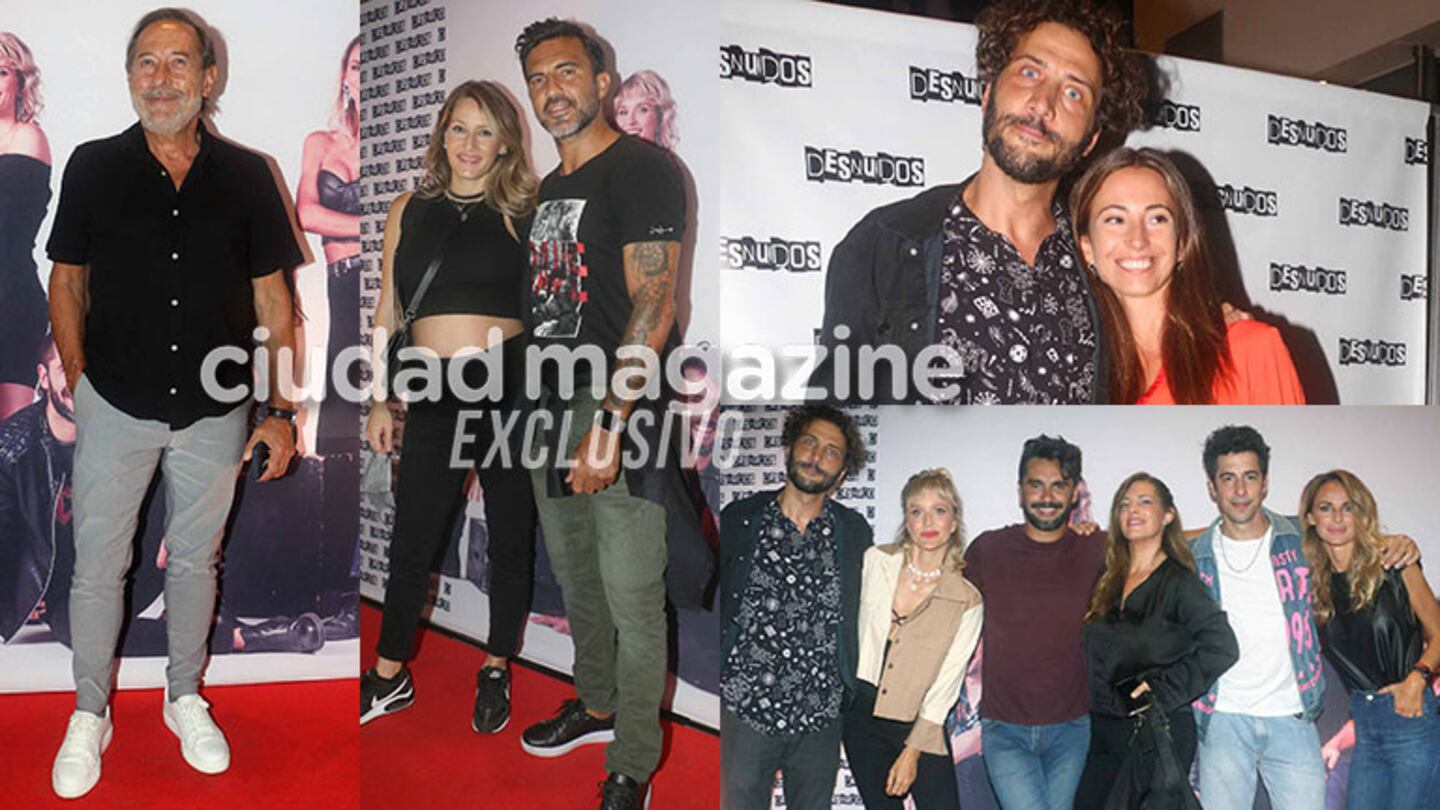 Guillermo Francella, Mica Viciconte y Fabián Cubero fueron a ver la obra teatral Desnudos (Fotos: Movilpress). 