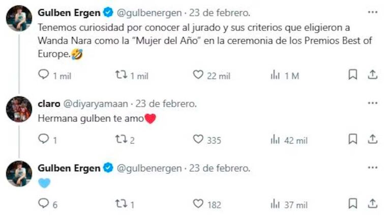 Gülben Ergen cuestionó a Wanda Nara (Fotos: Instagram @wanda_nara y @Gulben123)