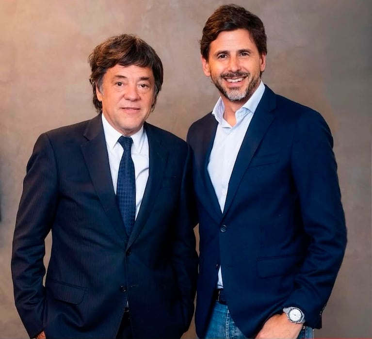 Gustavo Scaglione con Darío  Turovelzky en su presentación como dueño de Telefe. (Foto: prensa Telefe)