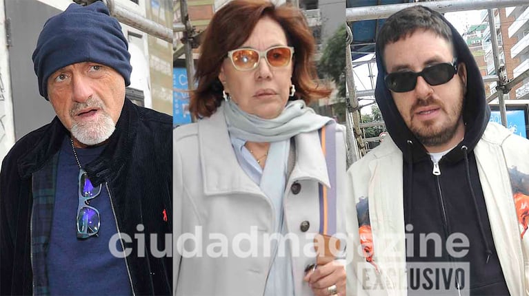Gustavo Sofovich, Nora Cárpena y Fede Bal en el velorio de María Rosa Fugazot (Fotos: Movilpress).