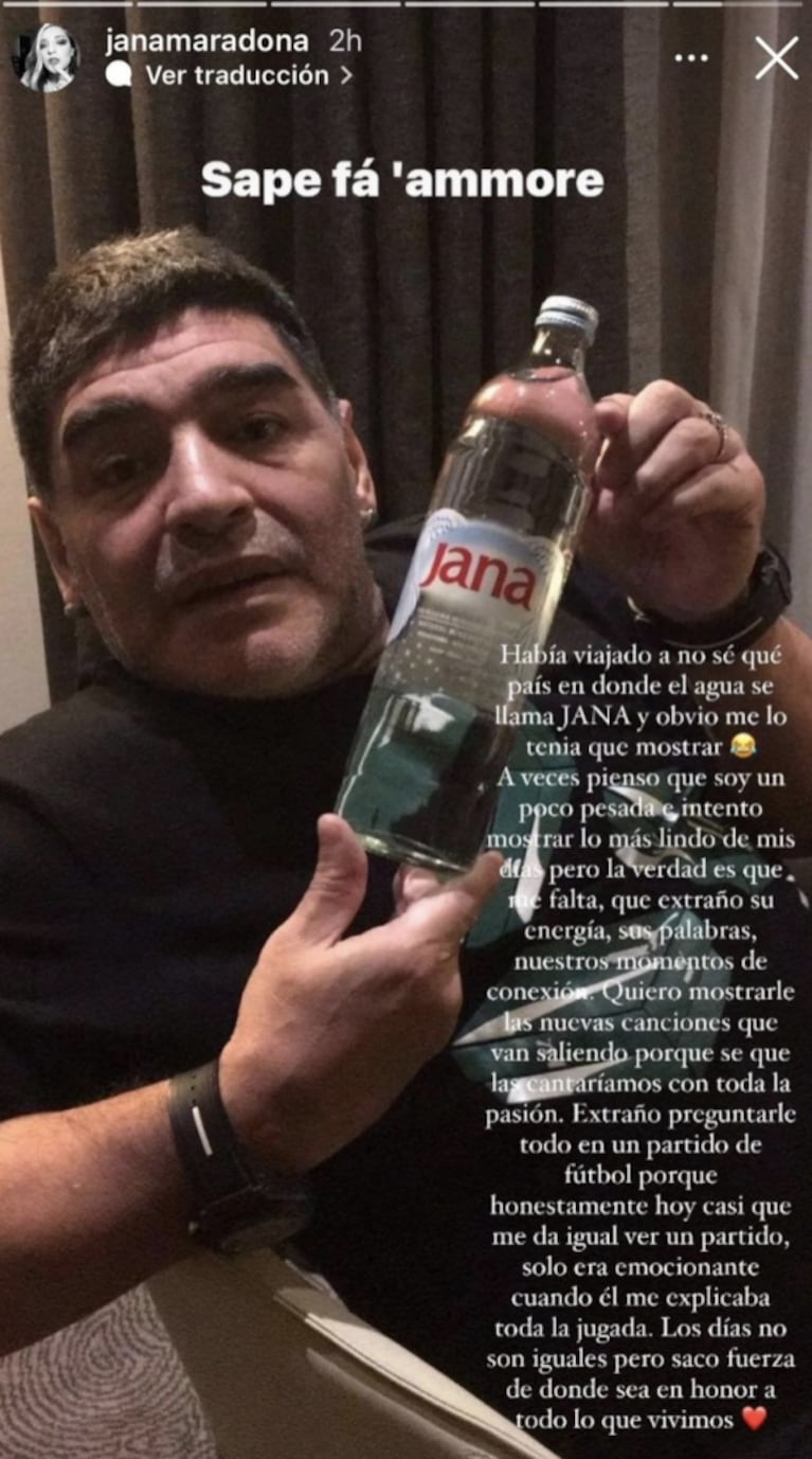 Habló Jana tras la foto del clan Maradona unido, de la que no participó: "Saco fuerzas de donde sea"