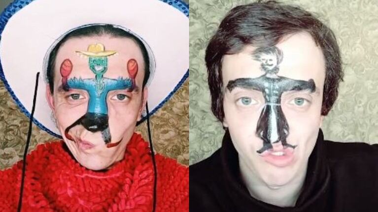 Hace que los personajes pintados en su cara cobren vida utilizando sus expresiones para hacerlos bailar