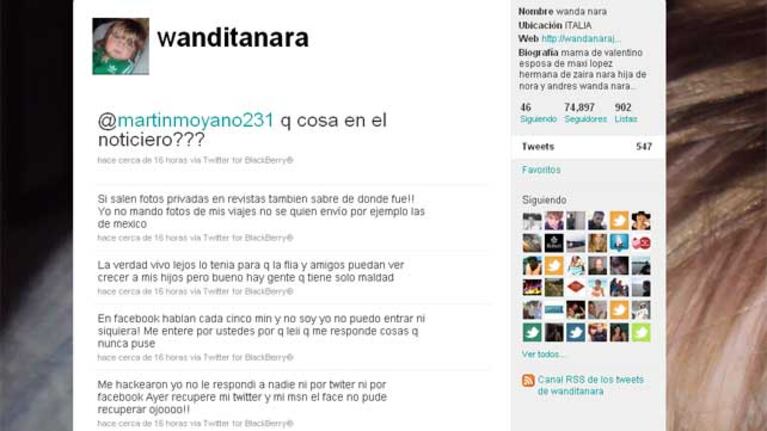 Hackearon a Wanda Nara