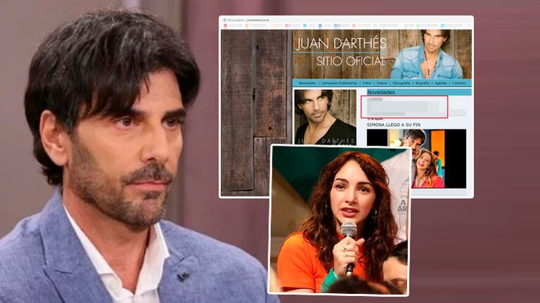 Hackearon el sitio oficial de Juan Darthés: el mensaje que le dejaron