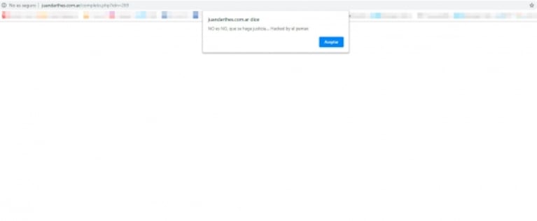 Hackearon el sitio oficial de Juan Darthés: el mensaje que le dejaron 