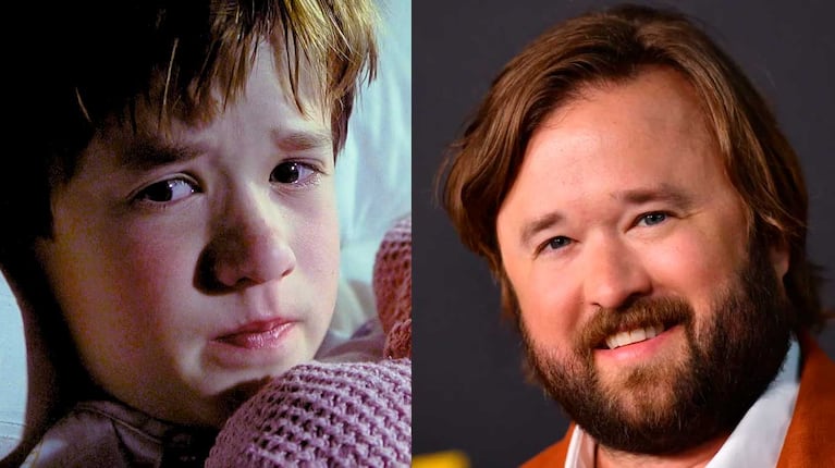Haley Joel Osment en 1999 y en 2024 (Fotos: web y AFP)