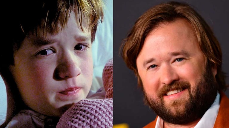 Haley Joel Osment en 1999 y en 2024 (Fotos: web y AFP)