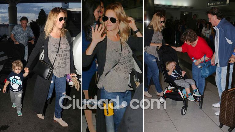 ¡Hasta la vuelta! Luisana Lopilato partió a Canadá junto a Noah para dar a luz: la tierna despedida de sus padres. (Fotos: Movilpress)
