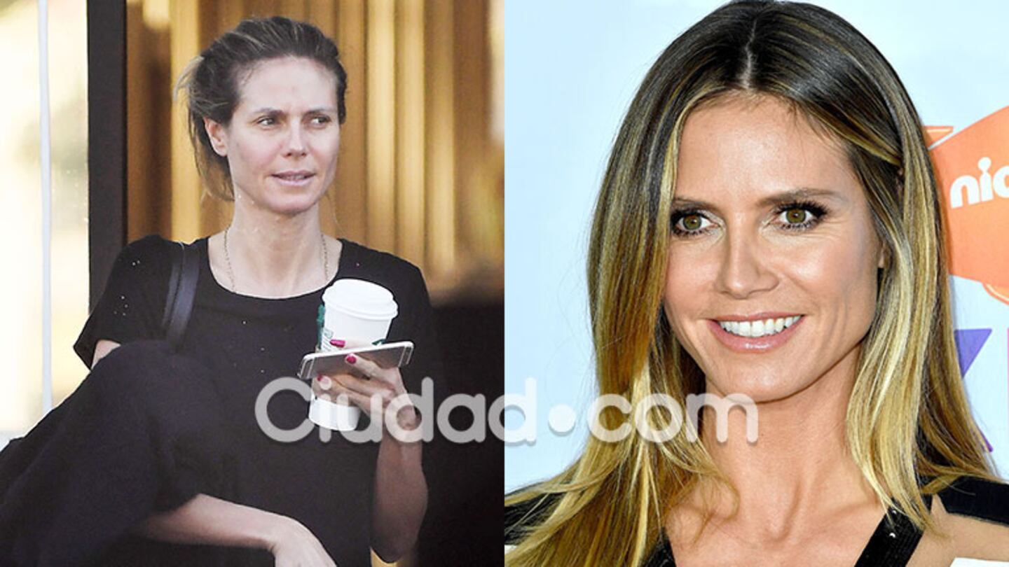 Heidi Klum, con o sin maquillaje. (Foto: Grosby Group y AFP)