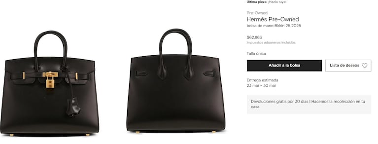 Hermès Birkin 25 2025 (Foto: FARFETCH).