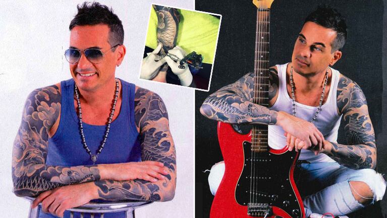 Hernán Caire se tatuó completamente los dos brazos. (Foto: revista Paparazzi)