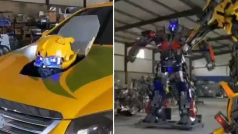 Hombre crea sus propios Transformers con restos de autos viejos y es furor