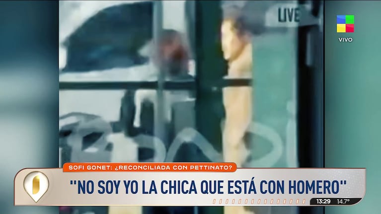 Homero Pettinato con una mujer a la que confundieron con Sofía Gonet (Foto: captura de América y Bondi).