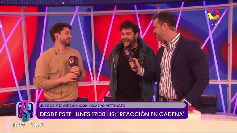 Homero Pettinato en una entrevista con Pampito y Matías Vázquez (Foto: captura de Puro Show).