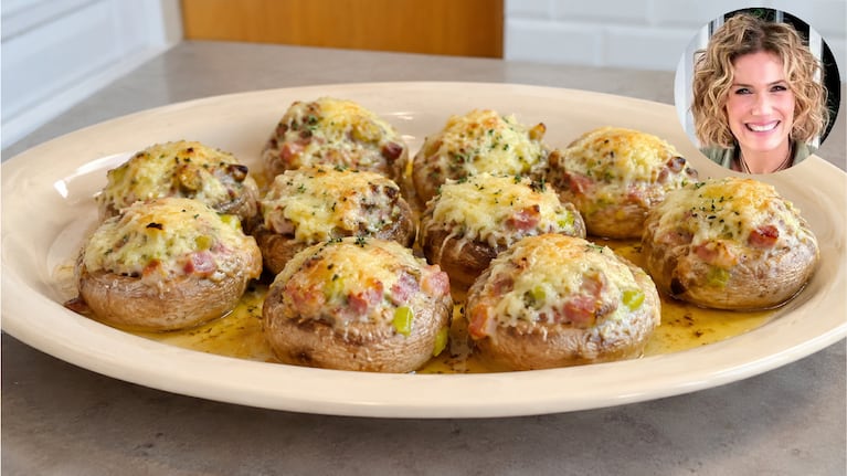 Hongos rellenos, por Maru Botana. Foto: montaje